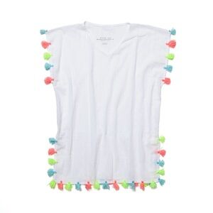 Organic cotton tasseled kaftan.